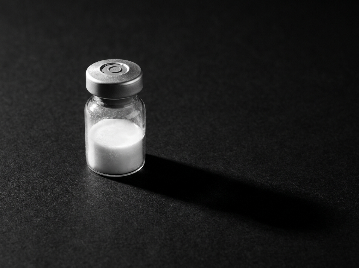 A single vial with a gray butyl stopper and a plain crimped aluminum seal.